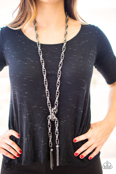 SCARFed for Attention - Gunmetal - Chic Jewelry by Lizzette