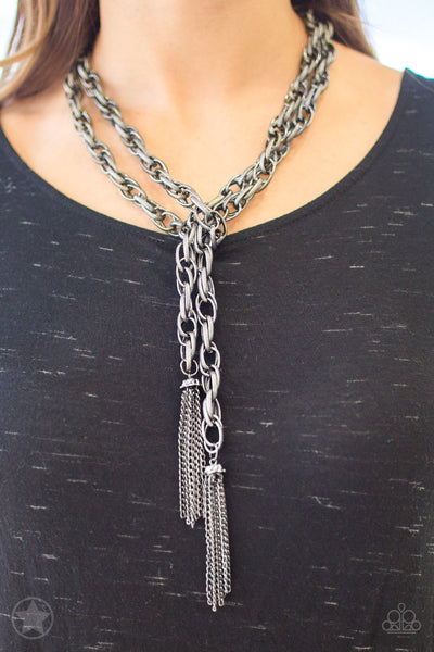 SCARFed for Attention - Gunmetal - Chic Jewelry by Lizzette